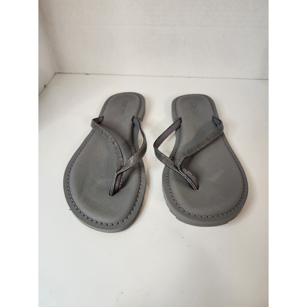 Ezsurf Leather Beach Sandals (Womens Size 7 Grey) Non-Slip Cushion
